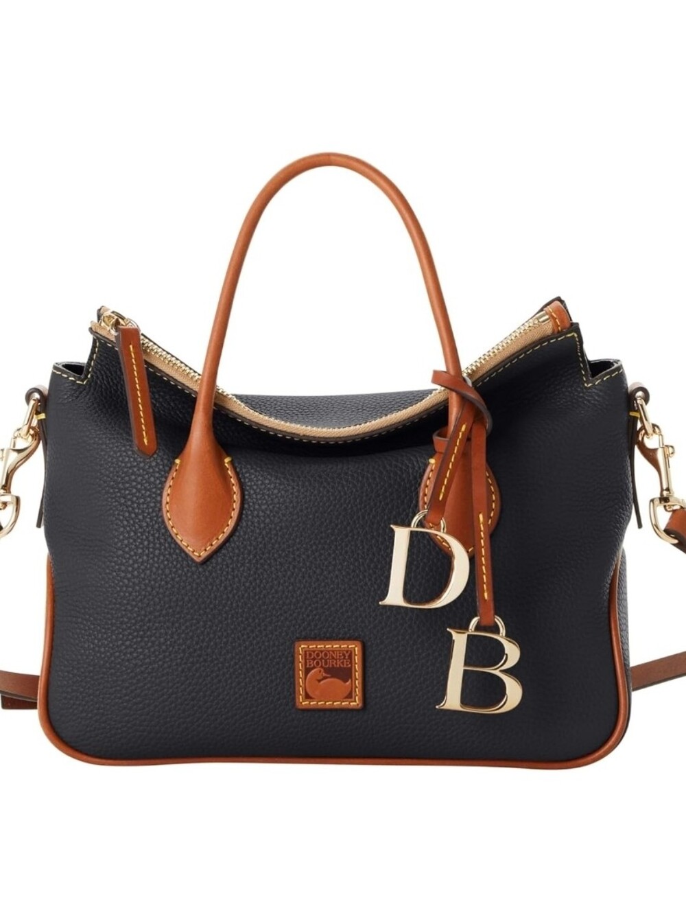 Dooney & Bourke Black Pebble Grain Leather Satchel Purse NWOT